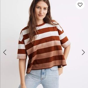 MADEWELL Dip-Dye Oversized Tee in Groton Stripe